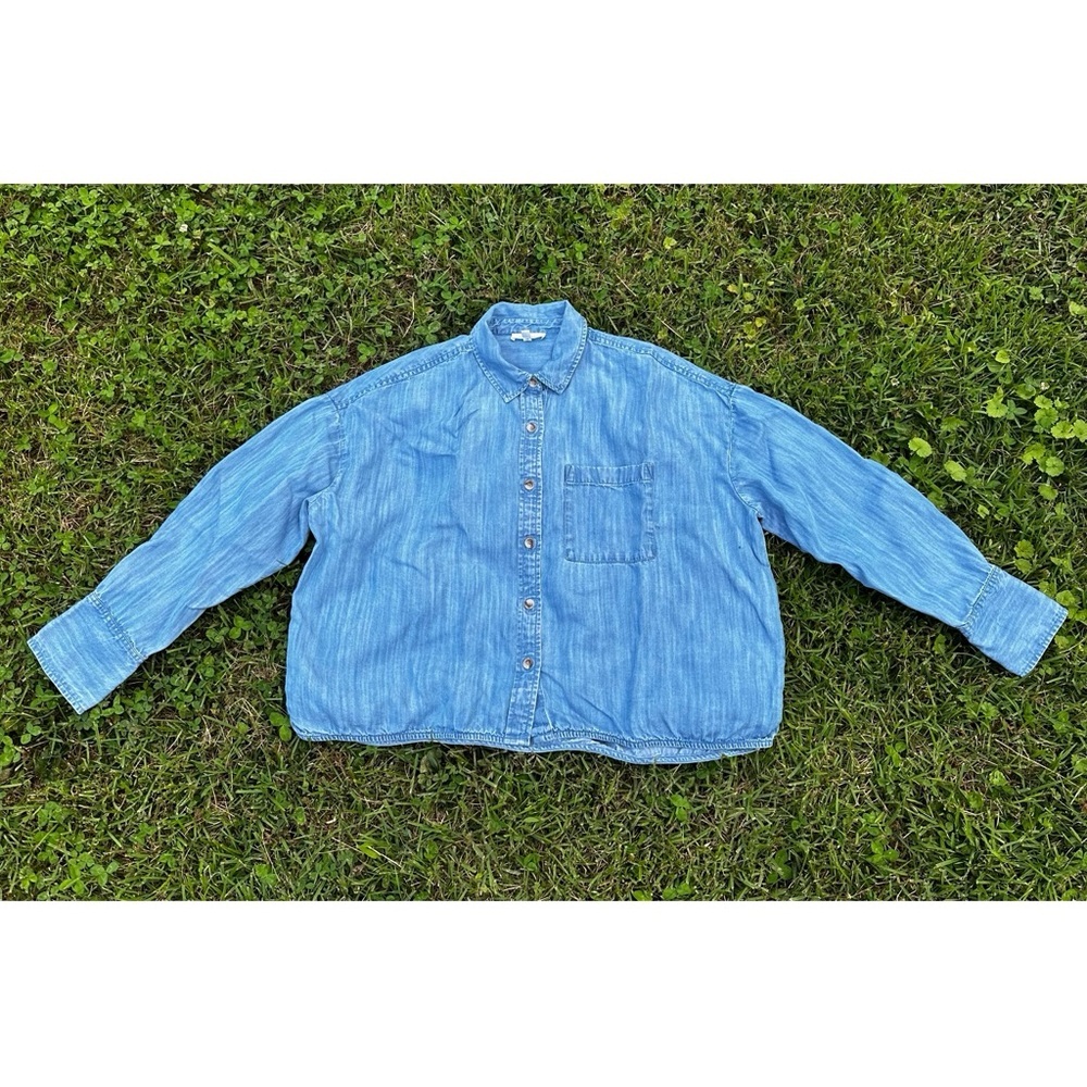 Haven well within Blue Button Down Shirt Oversized